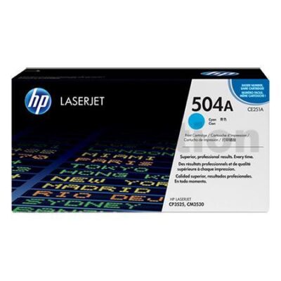 HP CE251A (504A) Genuine Cyan Toner Cartridge - 7,000 Pages