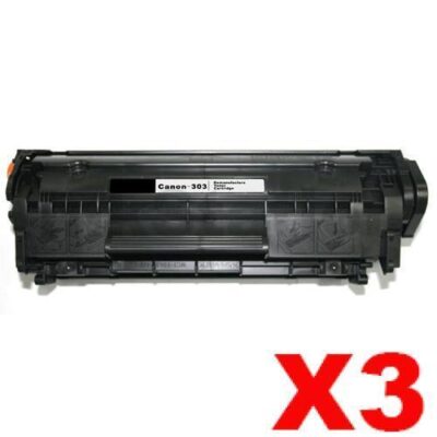 3 x Canon CART-303 Black Compatible Toner Cartridge 2,000 Pages