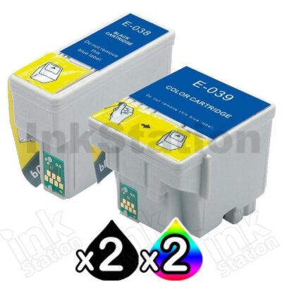 4 Pack Epson T038 T039 Compatible Ink Cartridge [2BK,2CL]