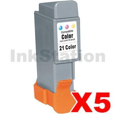 5 x Compatible Canon BCI-21C Colour Ink Cartridge (5 Carts)