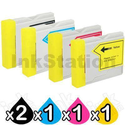 5 Pack Brother LC-57 Compatible Ink High Capacity Combo [2BK,1C,1M,1Y]