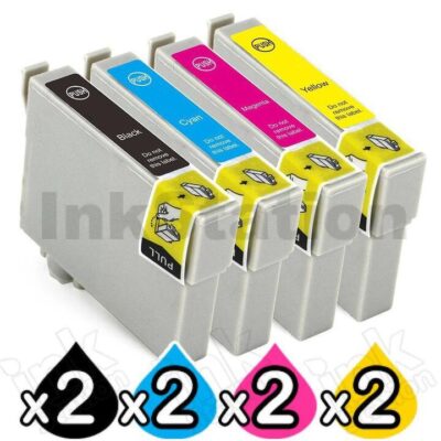 8 Pack Compatible Epson T0751-T0754 Ink Cartridge series [2BK,2C,2M,2Y]