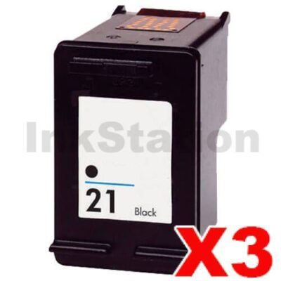 3 x HP 21XL Compatible Black High Yield Inkjet Cartridge C9351CA - 475 Pages