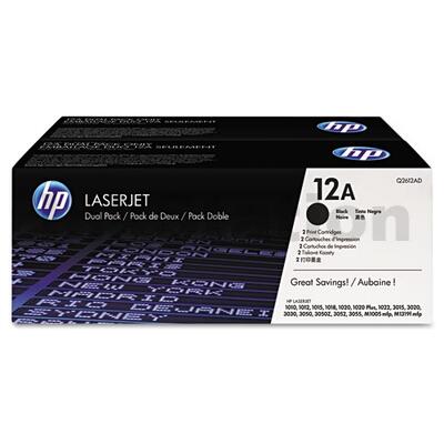 HP Q2612A (12A) Genuine [TWIN PACK] Black Toner Cartridge [2BK] - 2,000 Pages each
