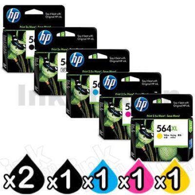 6 Pack HP 564XL Genuine Inkjet Cartridges CN684WA+CB322WA-CB325WA [2BK,1PBK,1C,1M,1Y]