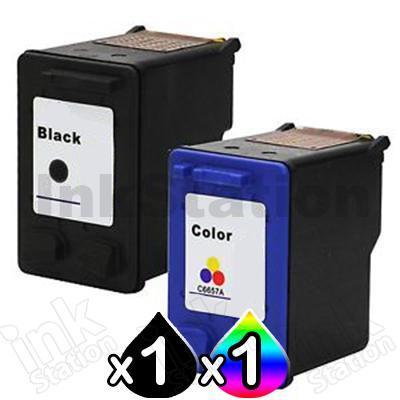 2 Pack HP 60XL Compatible Inkjet Cartridges CC641WA + CC644WA [1BK,1CL]