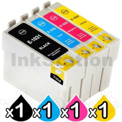 4-Pack Epson 103 T1031-T1034 Compatible High Yield Ink Cartridges [1BK,1C,1M,1Y]