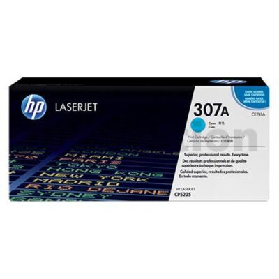 HP CE741A (307A) Genuine Cyan Toner Cartridge - 7,300 Pages