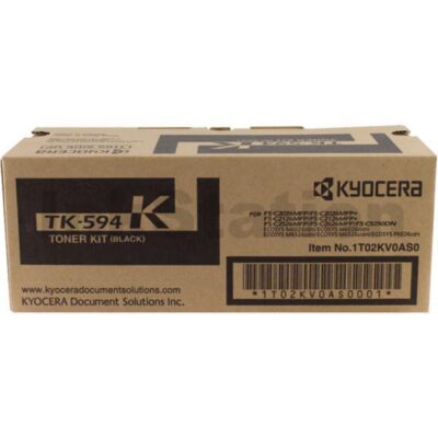 Genuine Kyocera TK-594K Black Toner Cartridge FS-C2026MFP, FS-C2126MFP, FS-C2526MFP, FS-C2626MFP, FS-C5250DN, M-6026CDN, M-6526CDN, P-6026CDN - 7,000 pages
