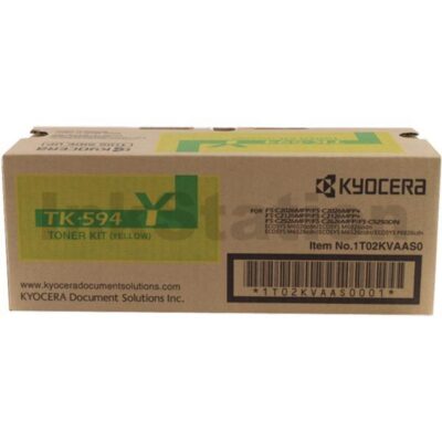 Genuine Kyocera TK-594Y Yellow Toner Cartridge FS-C2026MFP, FS-C2126MFP, FS-C2526MFP, FS-C2626MFP, FS-C5250DN, M-6026CDN, M-6526CDN, P-6026CDN  - 5,000 pages