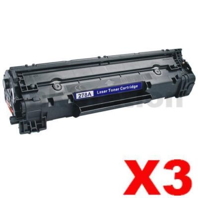 3 x HP 78A CE278A Compatible Black Toner Cartridge - 2,100 Pages
