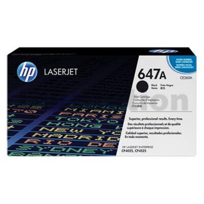 HP CE260A (647A) Genuine Black Toner Cartridge - 8,500 Pages