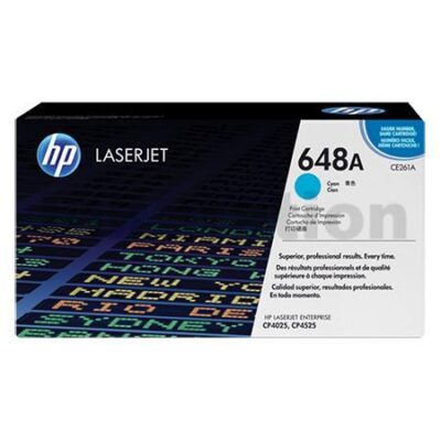 HP CE261A (648A) Genuine Cyan Toner Cartridge - 11,000 Pages