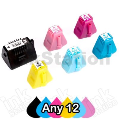 Any 12 x HP 02 Compatible Inkjet Cartridges C8721WA-C8775WA [BK,C,M,Y,LC,LM]