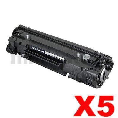 5 x HP CE285A (85A) Compatible Black Toner Cartridge - 1,600 Pages