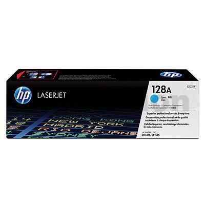 HP CE321A (128A) Genuine Cyan Toner Cartridge - 1,300 Pages