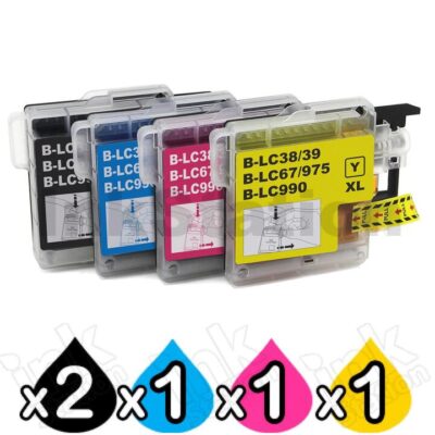 5 Pack Brother LC-39 Compatible Ink Combo [2BK,1C,1M,1Y]