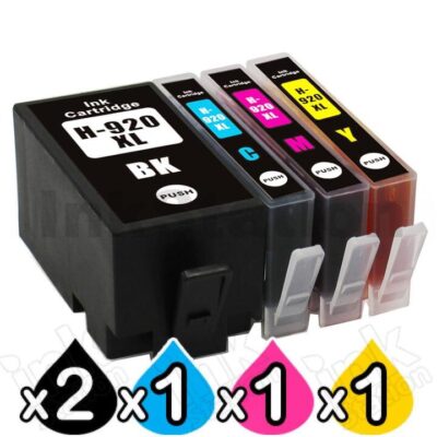 5 Pack HP 920XL Compatible High Yield Inkjet Cartridges CD972AA-CD975AA [2BK,1C,1M,1Y]
