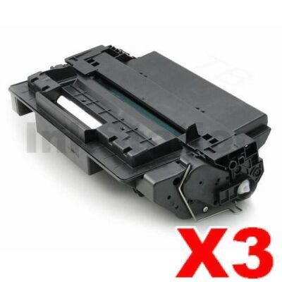 3 x HP CE255X (55X) Compatible Black High Yield Toner Cartridge - 12,000 Pages