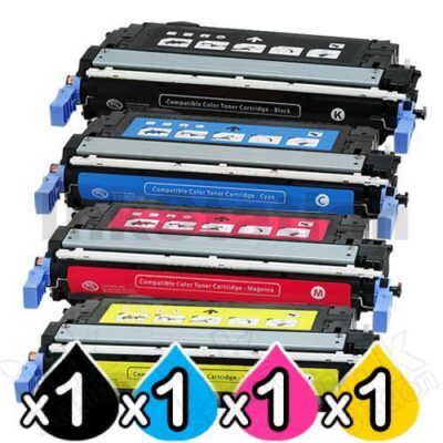 4 Pack HP CB400A-CB403A (642A) Compatible Toner Cartridges [1BK,1C,1M,1Y]