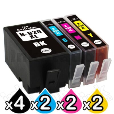 10 Pack HP 920XL Compatible High Yield Inkjet Cartridges CD972AA-CD975AA [4BK,2C,2M,2Y]