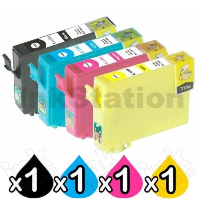 4-Pack Compatible Epson 138 T1381-T1384 Inkjet Cartridges [1BK,1C,1M,1Y]