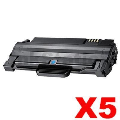 5 x Compatible Samsung ML-1915/2520/2525/2540/2540/2545/2580N/SCX-4623F (MLT-D105L 105L) Black Toner Cartridge SU768A - 2,500 pages
