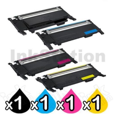 4-Pack Compatible Samsung CLP-320N, CLP-325, CLX-3180, CLX-3185 Toner Set(CLT-P407C) [1BK,1C,1M,1Y]