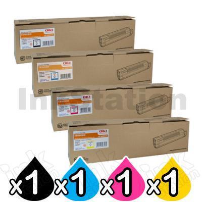 4 Pack OKI Genuine C810, C810N, C830, C830N Toner Cartridge (44059133-44059136)