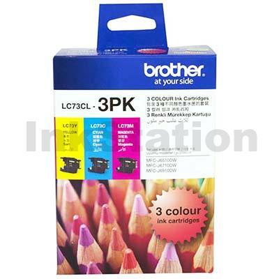 Genuine Brother LC-73CL3PK Colour Pack [C+M+Y] - 600 Pages each