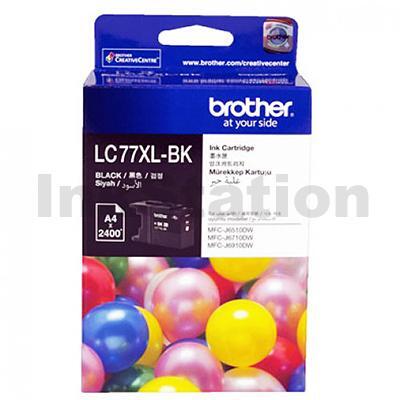 Genuine Brother LC-77XLBK High Yield Black Ink Cartridge - 2,400 pages