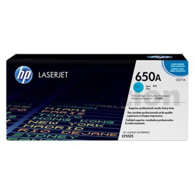 HP CE271A (650A) Genuine Cyan Toner Cartridge  - 15,000 Pages