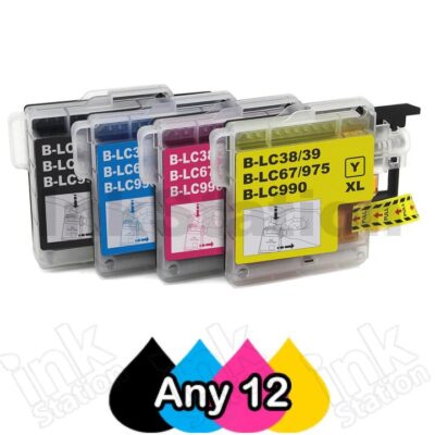 Any 12 Brother LC-38 Compatible Ink Combo