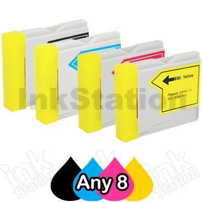 Any 8 Brother LC-57  Compatible Ink Combo High Capacity