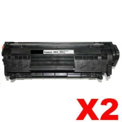 2 x Canon CART-303 Black Compatible Toner Cartridge 2,000 Pages
