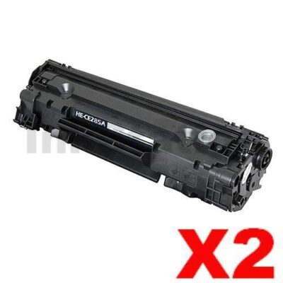 2 x HP CE285A (85A) Compatible Black Toner Cartridge - 1,600 Pages