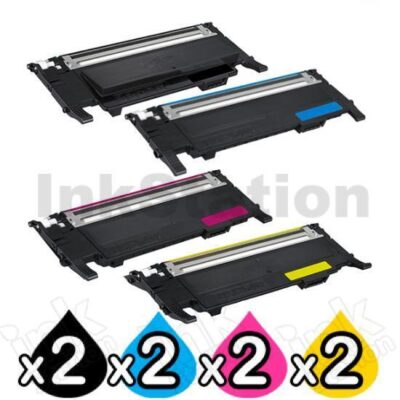 2 sets of 4-Pack Compatible Samsung CLP-320N, CLP-325, CLX-3180, CLX-3185 Toner Set(CLT-P407C) [2BK,2C,2M,2Y]