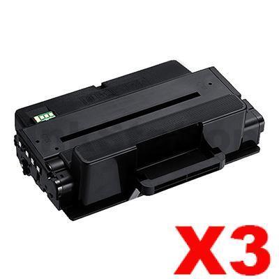 3 x Compatible Samsung ML-3310/ ML-3710/ SCX-4833/ SCX-5637/ SCX5737 (MLT-D205L 205) Black High Yield Toner SU965A - 5,000 pages