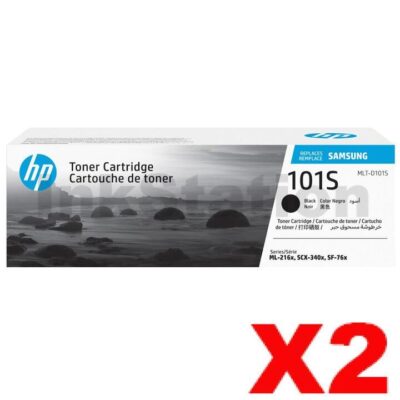 2 x Samsung ML2160/2165W, SCX3405F/FW (MLT-D101S 101) Genuine Black Toner Cartridge SU698A - 1,500 pages