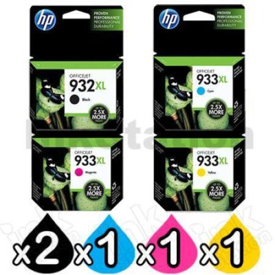 5 Pack HP 932XL + 933XL Genuine High Yield Inkjet Cartridges CN053AA - CN056AA [2BK,1C,1M,1Y]