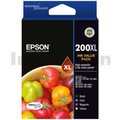 Epson 200XL (C13T201692) Genuine High Yield Inkjet Value Pack [1BK,1C,1M,1Y]