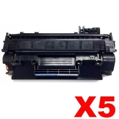 5 x HP CF280A (80A) Compatible Black Toner Cartridge - 2,700 Pages