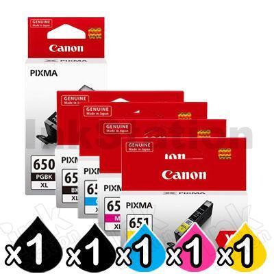 5 Pack Canon PGI-650XL CLI-651XL Genuine High Yield Inkjet Cartridges [1BK,1PBK,1C,1M,1Y]