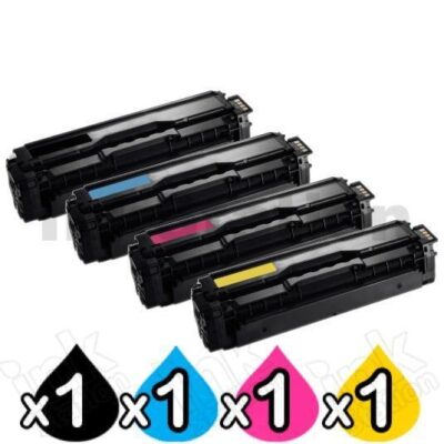 4 Pack Compatible Samsung CLP-415, CLX-4170, CLX-4195 Cartridge Combo CLT504S [1BK,1C,1M,1Y]