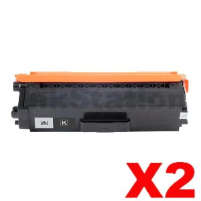 2 x Compatible Brother TN-348BK Black Toner Cartridge - 6,000 pages