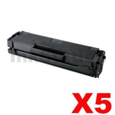 5 x Samsung ML2160/2165W, SCX3405F/FW (MLT-D101S 101) Compatible Black Toner Cartridge SU698A - 1,500 pages