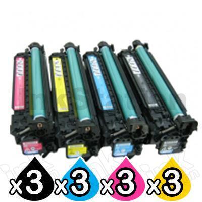 3 sets of 4 Pack Compatible Canon LBP 7018C (CART-329B,C,M,Y) Toner Cartridges [3BK,3C,3M,3Y]
