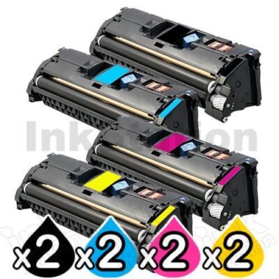 2 sets of 4-Pack Compatible Laser Toner Cartridge Combo for Canon LBP 5200 MFC 8180 (CART-301) [2BK,2C,2M,2Y]