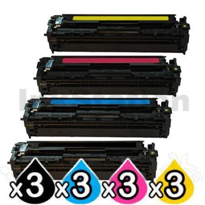 3 sets of 4 Pack Compatible Canon CART-318 Toner Cartridges [3BK,3C,3M,3Y]