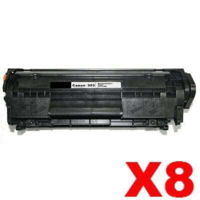 8 x Canon CART-303 Black Compatible Toner Cartridge 2,000 Pages